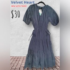 Velvet Heart - Navy Blue - Tensel - Midi Dress - NWT
